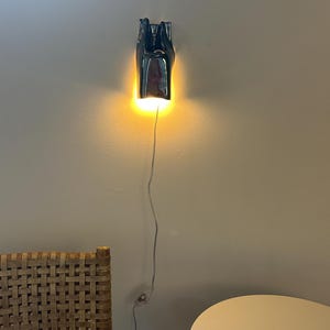 Handgjord vägglampa i keramik, skulptural geometrisk vägglampa, modern accentbelysning bild 3