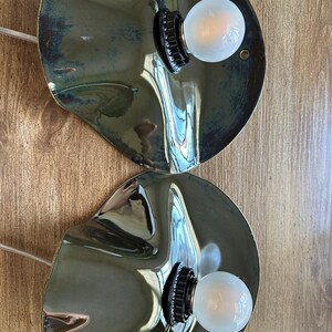 Pair of Silver/Gray plug-in Sconce, dimmable lamp for Bedroom, Living Room & Hallway, Easy Install Wall Light, Contemporary Accent Lighting image 7