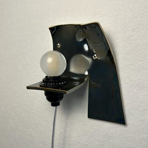 Silvergrå keramisk vägglampa, modern vägglampa med plugg, stämningsfull glödlampa bild 9