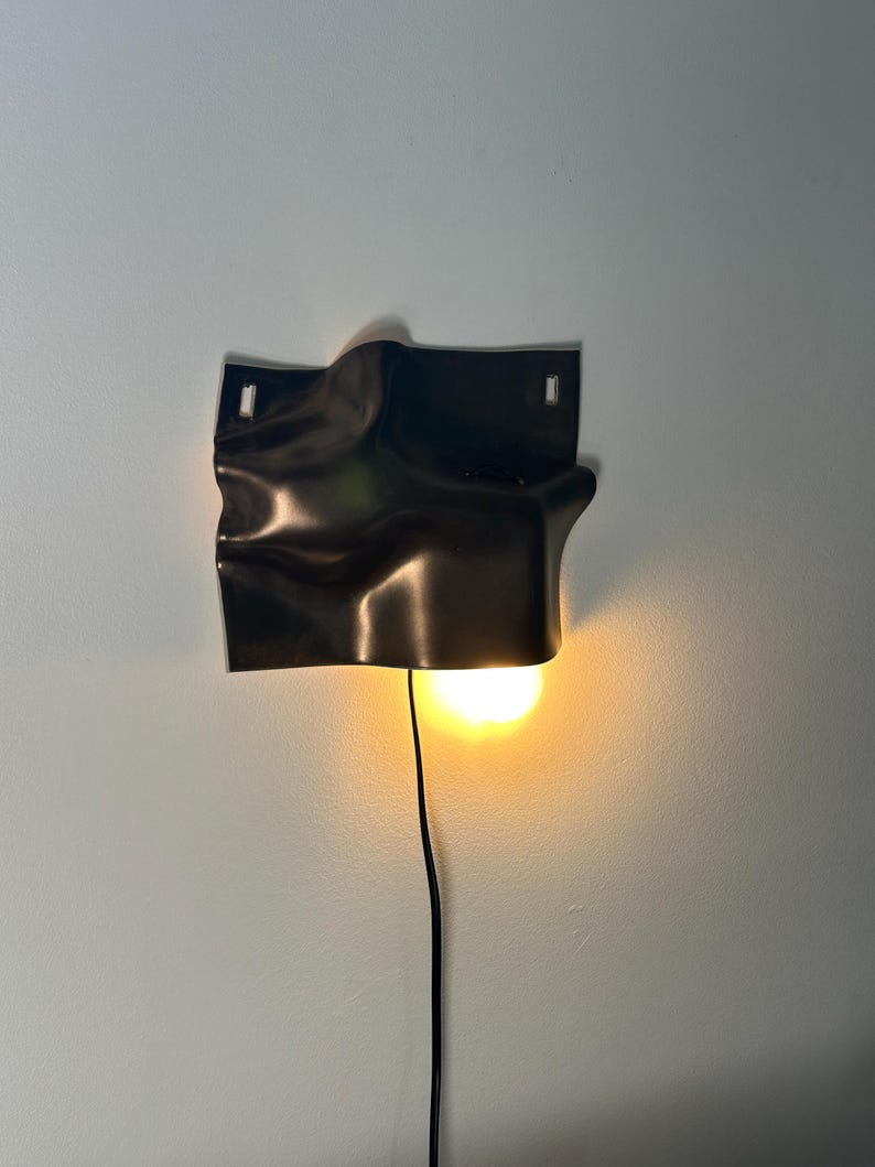Gold Ceramic Wall Sconce, Plug-In Wall Lamp, Modern Wall Light, Geometric Sconce, Contemporary Lighting, Bedroom Bedside Lamp, Living Room bild 4