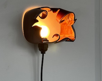 Apliques de parede de cor bordô com plugue, luz regulável para quarto, sala de estar e corredor, apartamento, condomínio, reforma, estilo meados do século.