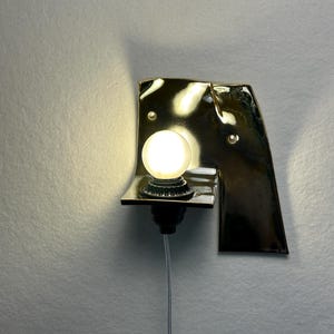 Silvergrå keramisk vägglampa, modern vägglampa med plugg, stämningsfull glödlampa bild 10