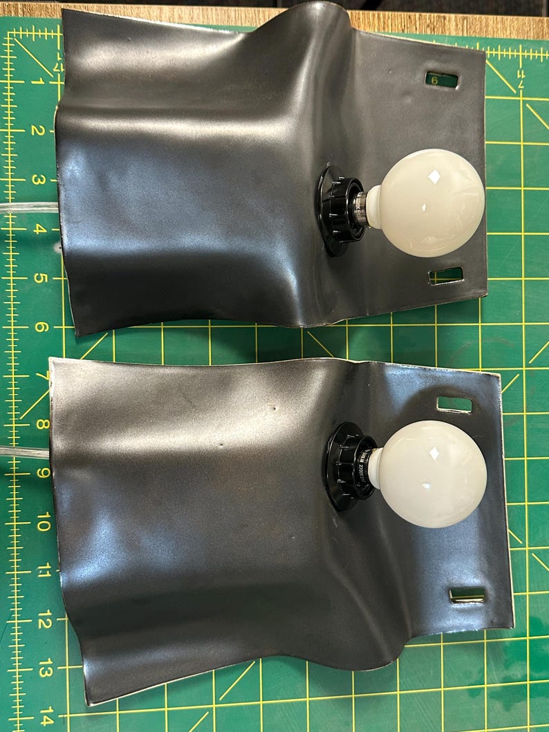 Pair of Ceramic Wall Sconces, Dark Brown Metallic Plug-In Lamps, Bedroom, Living Room, Dining Room, Modern Lighting image 6