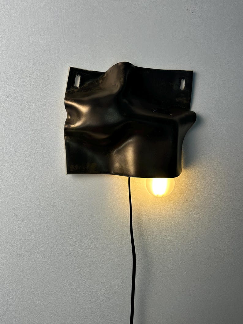 Gold Ceramic Wall Sconce, Plug-In Wall Lamp, Modern Wall Light, Geometric Sconce, Contemporary Lighting, Bedroom Bedside Lamp, Living Room bild 11