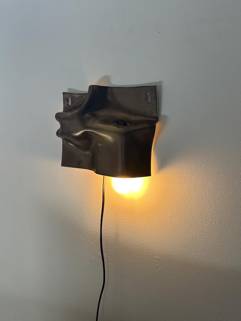 Gold Ceramic Wall Sconce, Plug-In Wall Lamp, Modern Wall Light, Geometric Sconce, Contemporary Lighting, Bedroom Bedside Lamp, Living Room bild 6