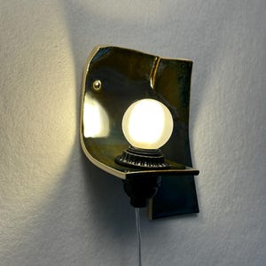 Silvergrå keramisk vägglampa, modern vägglampa med plugg, stämningsfull glödlampa bild 8