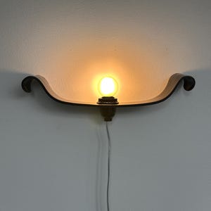 Handmade Black Ceramic Wall Sconce, Plug-in Modern Sculptural Light Fixture image 2