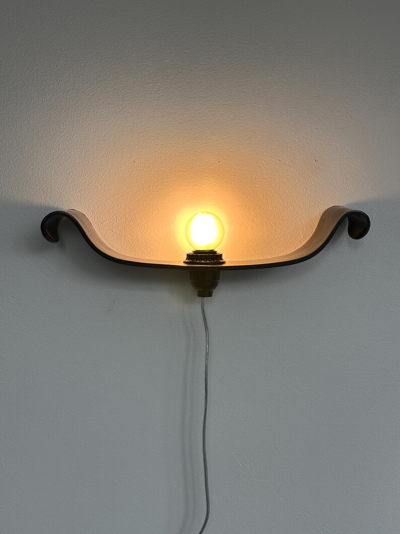 Handmade Black Ceramic Wall Sconce, Plug-in Modern Sculptural Light Fixture image 2