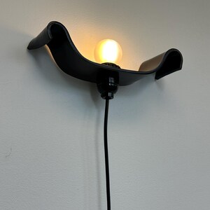Black Ceramic Wall Sconce, Modern Plug-In Accent Light, Dimmable Bedroom Lighting image 6