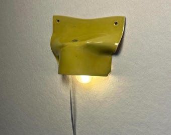 Yellow Plug-in Wall Sconce, Modern Dimmable Lamp, Easy-Install Lighting for Bedrooms, Living Rooms & Dining Areas, Contemporary Accent Light