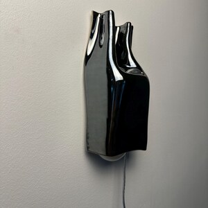 Handgjord vägglampa i keramik, skulptural geometrisk vägglampa, modern accentbelysning bild 4