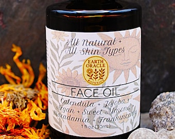 Rejuvenating Calendula Infused Jojoba, Argan, Sweet Almond, Macadamia Nut, Vitamin E, Frankincense Face Oil