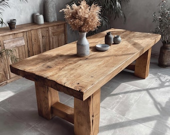 Handmade Live Edge Walnut Dining Table, Custom Solid Wood