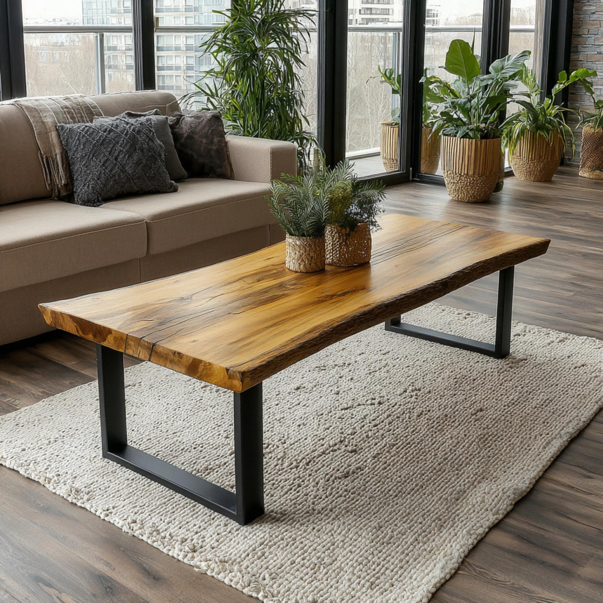 Live edge long coffee table - Etsy 日本