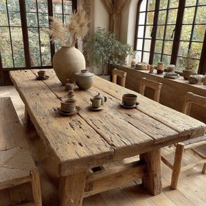 Rustic Wooden Table, Solid Wooden Table, Live Edge Wooden Table, Handmade Wooden Table, Wooden Dining Table, . Rustic Farmhouse Wooden Table