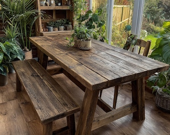 Handmade Live Edge Walnut Dining Table, Custom Solid Wood