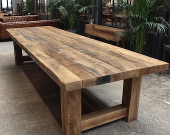 Handmade Live Edge Walnut Dining Table, Solid Wood Rustic Furniture