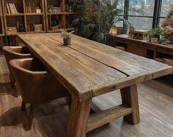 Handmade Live Edge Walnut Dining Table, Custom Solid Wood