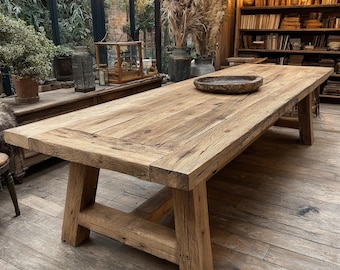 Rustic Wooden Dining Table, Handmade Solid Walnut Live Edge Table, Wooden Rustic Farmhouse Dining Table, Solid Wood Rustic Wooden  Table