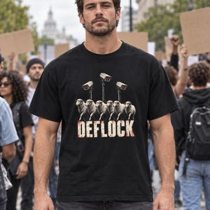 Deflock Protest Shirt, Flock Camera Protest Tee, Anti Surveillance T-Shirt, Sheep CCTV Privacy Rights, Comfort Colors