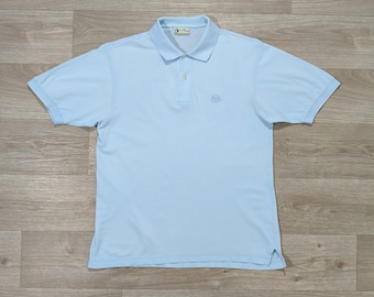 Polo de tenis Sergio Tacchini Basic Lab azul pastel • Estilo clásico • Estilo Y2K • Logotipo bordado • Talla M/L