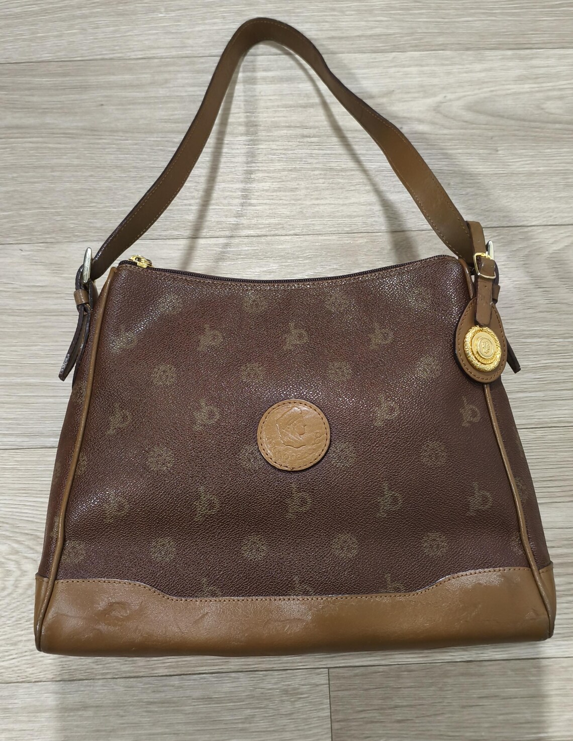 Roccobarocco RB Monogram Bag • Chocolate Brown • Vintage 90s Y2K • Made in Italy • Old Money • Retro Chic, foto 2 di 5