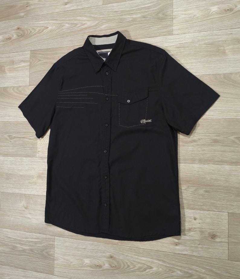 Rip Curl Vintage Y2K linne-bomullsskjorta • Broderad logotyp surfkläder • Skater streetwear • Unisex lös passform • Osorterad gammal kollektion bild 3