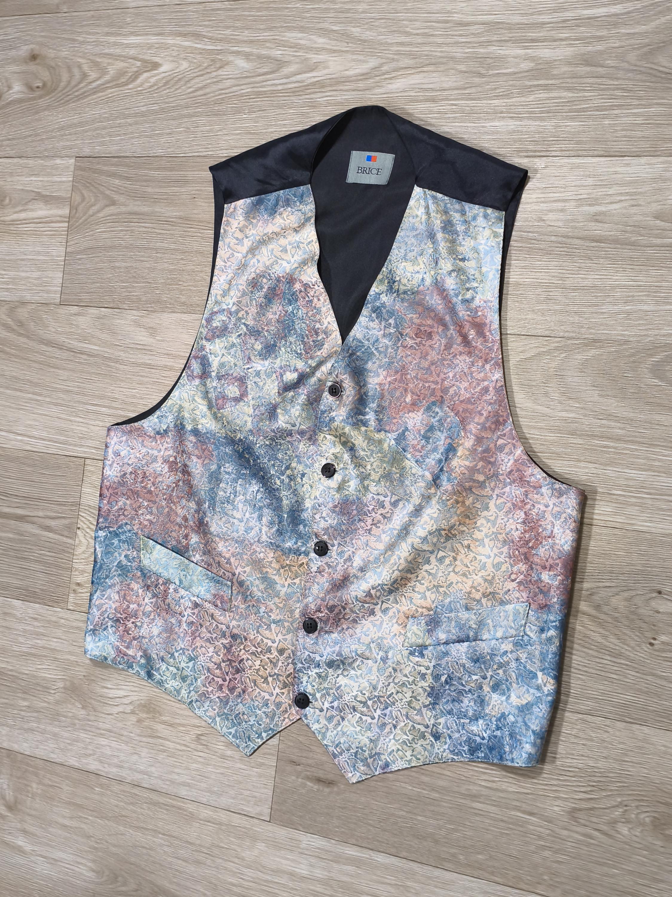 Vintage French Waistcoat • BRICE 80s 90s Vest • Textured