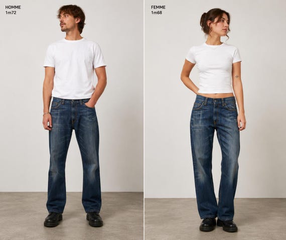 Vintage Levi's 506 Standard Jeans • Acid Wash Blue Denim 2000s