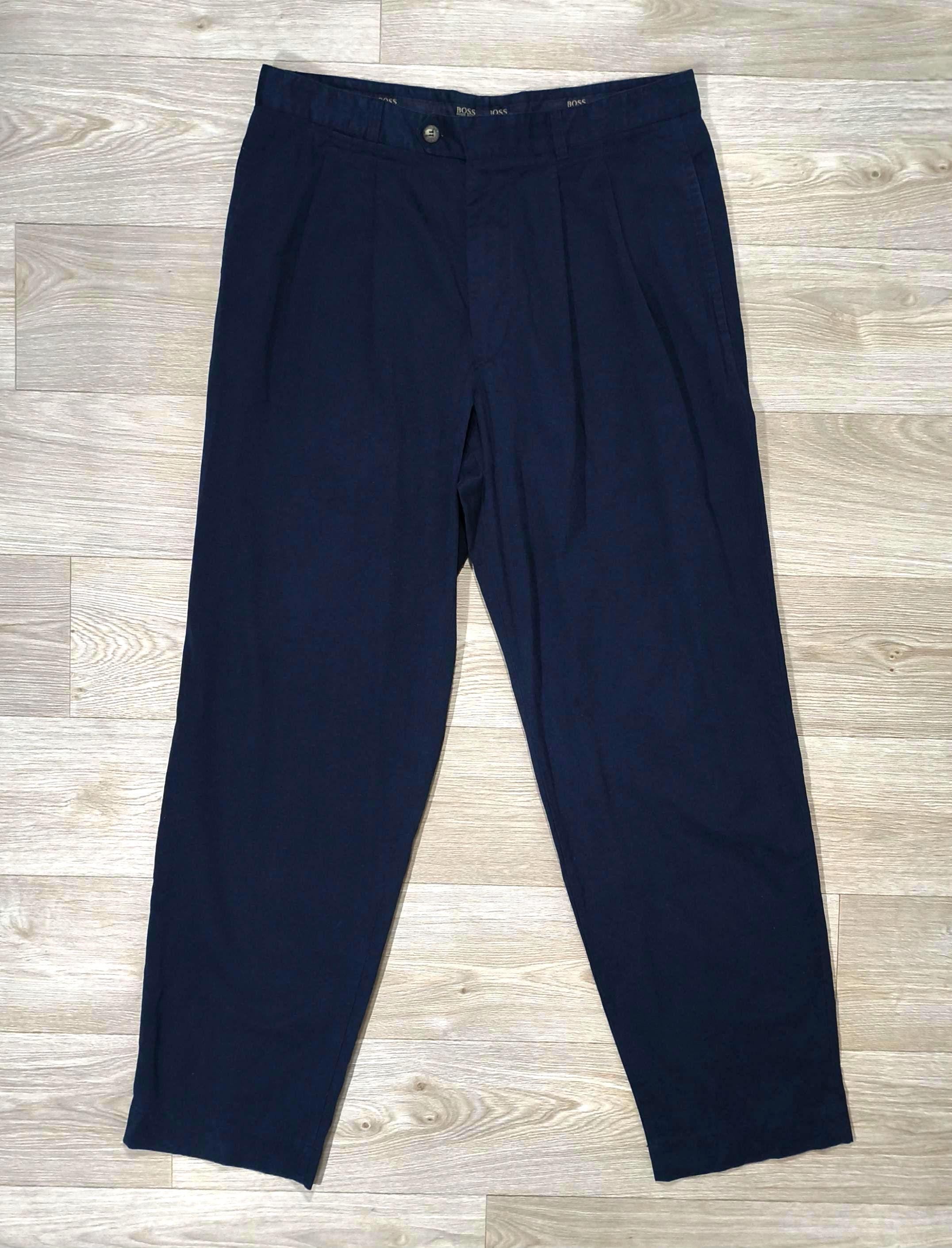 Vintage Hugo Boss 90s Pleated Pants • Wide Leg Cotton Dress