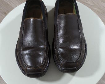 Timberland Smart Comfort Loafer aus braunem Leder • Vintage 90er Jahre Y2K • Klobige, weite Passform • Herren US 11W • EU 45