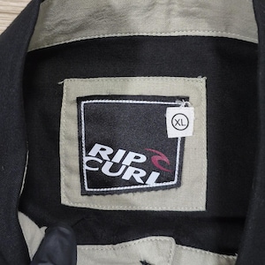 Rip Curl Vintage Y2K linne-bomullsskjorta • Broderad logotyp surfkläder • Skater streetwear • Unisex lös passform • Osorterad gammal kollektion bild 4