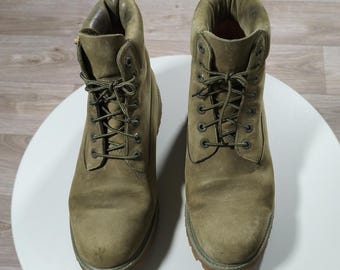 Timberland 6-Inch Premium Boots • Vintage Archive Workwear Late 2000s • Olive Green Nubuck • Primaloft 400g • Men EU 43 US 9.5 Winter Boots