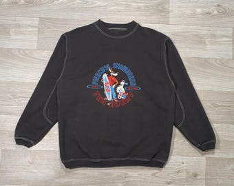 1996 Vintage Tex Avery Surf Sweatshirt • Studio Adventures Cartoon Embroidered Crewneck • 90s Cartoon Pullover • Size L Relaxed Fit Unisex