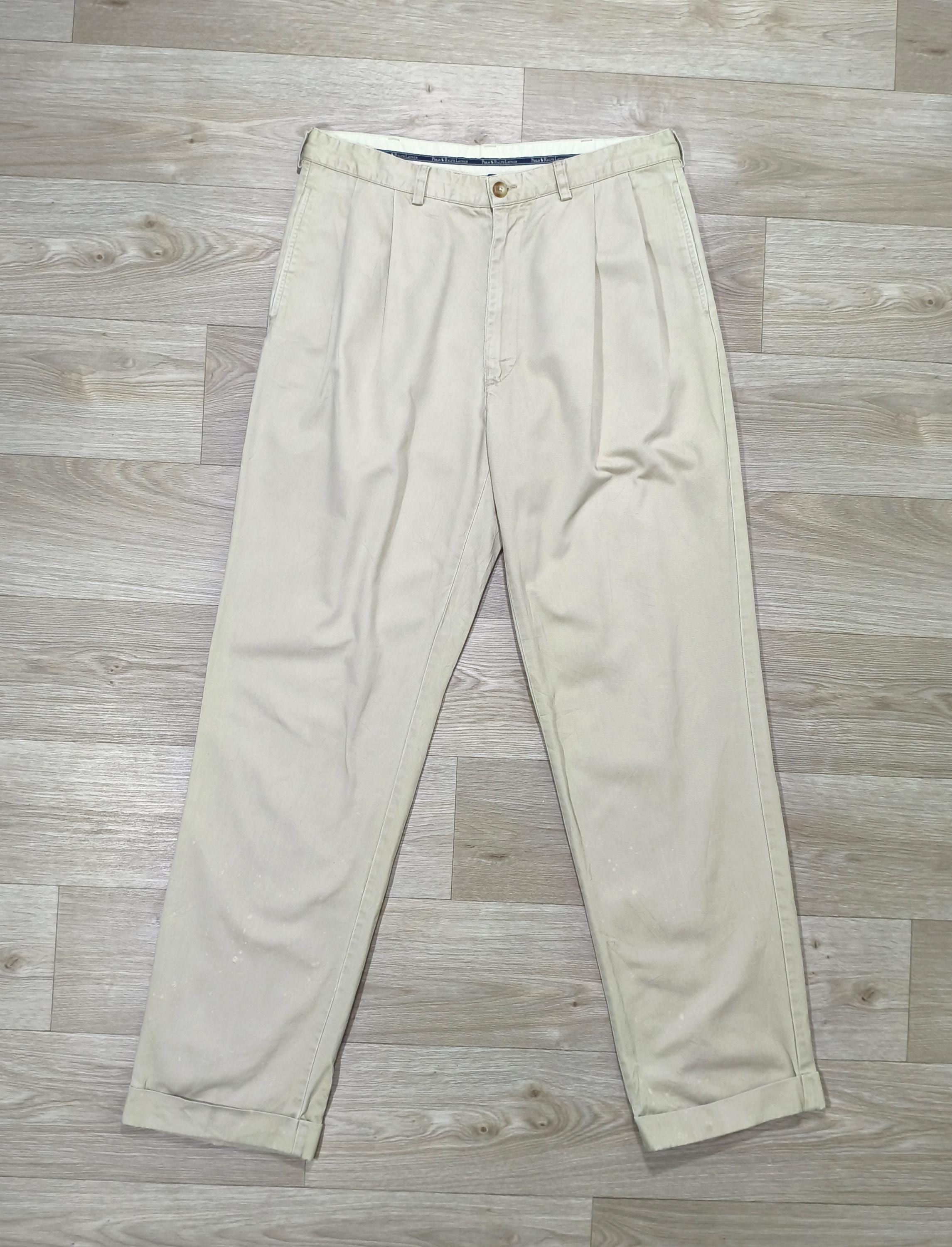 Polo Ralph Lauren Hammond Pant • Vintage 90s Pleated Chino • Stone