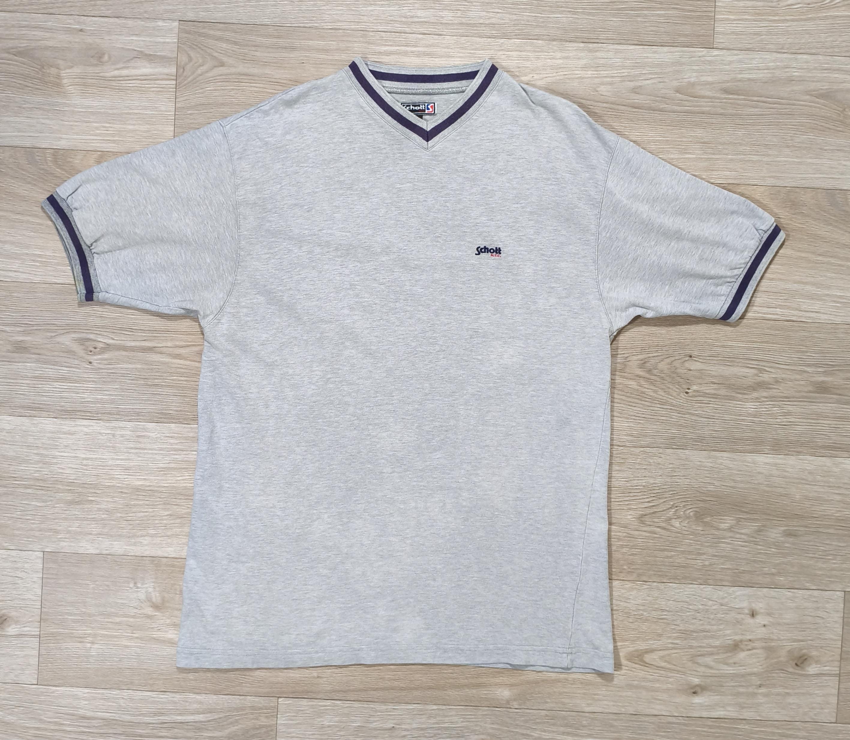 Vintage Schott NYC T-shirt • 90s Streetwear Tee • Embroidered Logo