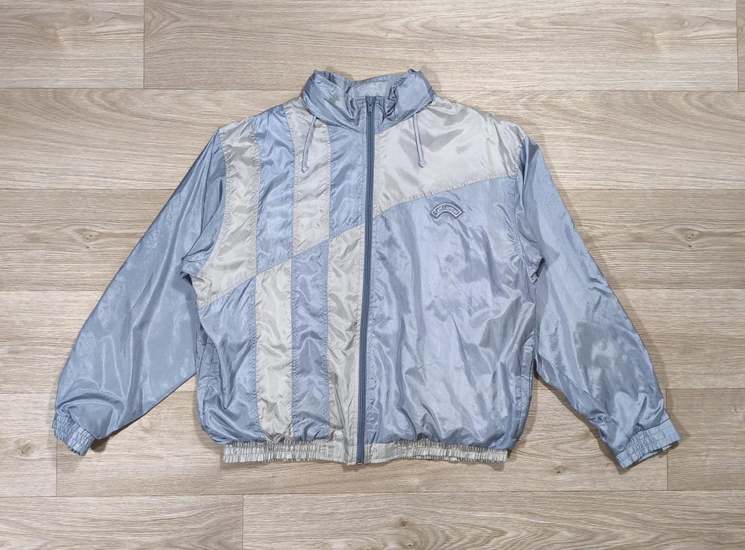 ジャケット・アウター 90s vintage  nylon jacket y2k tech Vintage 90s Windbreaker Jacket • Blue Silver Pastel • Nylon