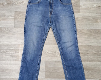 Levi's 595 Vintage Y2K Regular Straight Jeans • Light Wash Blue Denim • Stretch Denim • Mid Rise • W32/W33 L30 • 2000s Vintage