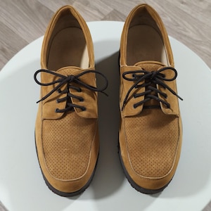 Nubuck Leather Derby Shoes • Made in Italy • Vibram Morflex • Preppy Old Money Casual Chic • Men’s EU 46 • US 12