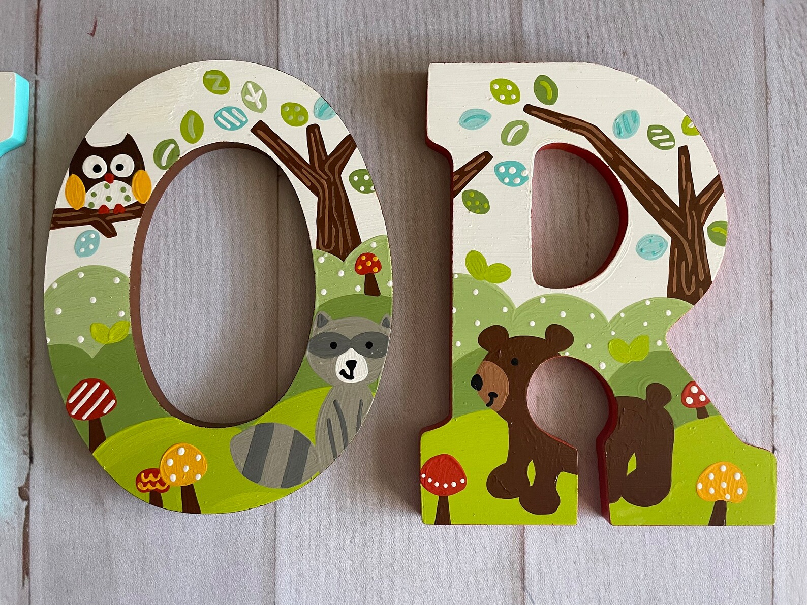 Custom Painted Woodland Forest Themed Letters - Etsy