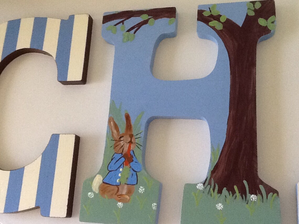 Peter Rabbit Lettering Custom Painted Childrens Wall Letters - Peter Rabbit Theme - Etsy