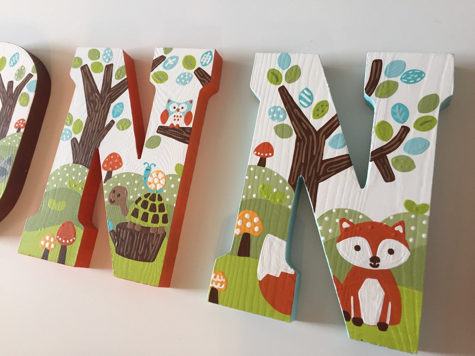 Custom Painted Woodland Forest Themed Letters | Etsy
