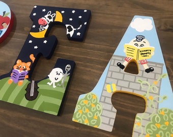 Custom Painted Children's Wall Letters - Storybook / Nursery Rhyme/ Gender Neutral