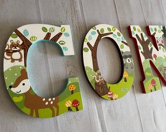 Custom Painted Woodland Forest Themed Letters