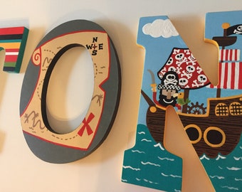 Custom Painted Pirate Themed Letters