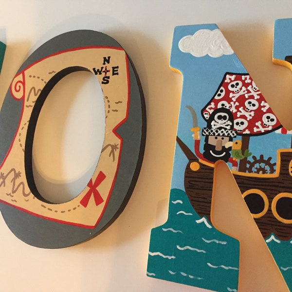 Custom Painted Pirate Themed Letters