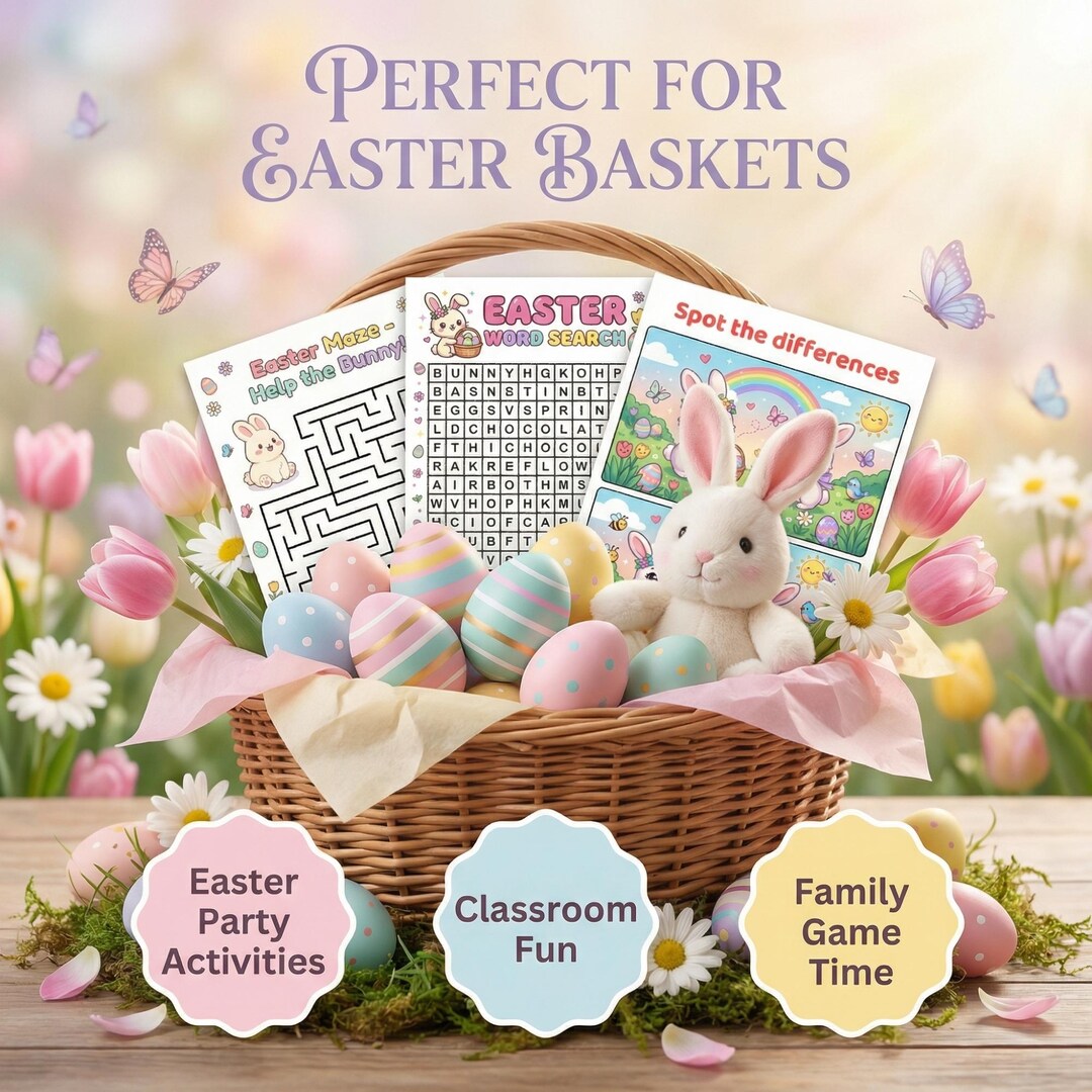 Printable Easter Activity Book for Kids | Fun Worksheets, Games ...