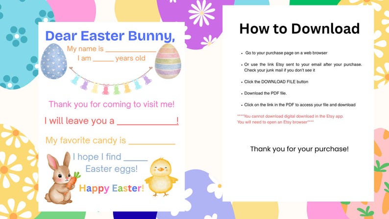 Easter Bunny Letter Printable | Fill-in-the-blank Kids Activity ...