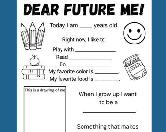 Dear Future Me Letter | Preschool Time Capsule Keepsake