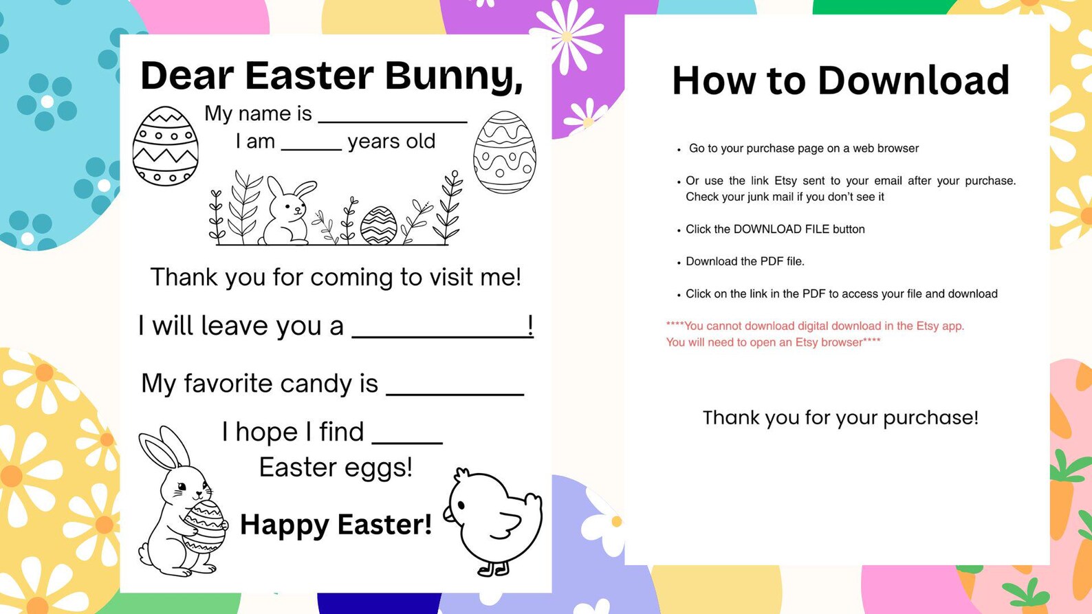 Easter Bunny Letter Printable | Preschool Fill-in-the-blank Activity ...
